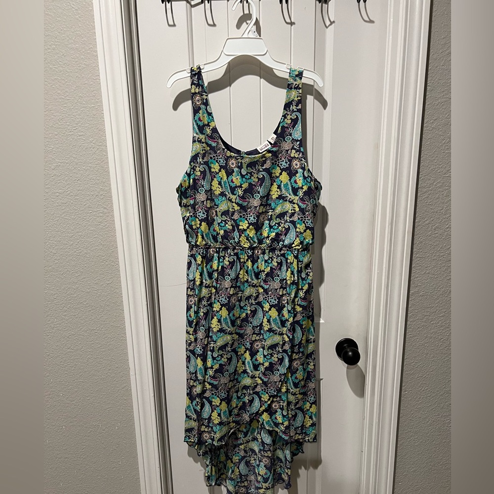 Mudd multicolor Blue, yellow and Green paisley High Low Sundress women’s XL